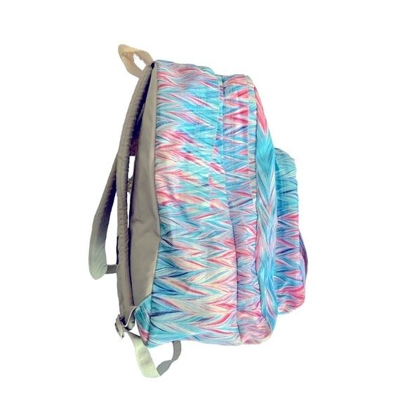 JanSport Big Student Backpack White Pink and Blue Zig Zags X Large Backpack - Picture 8 of 16